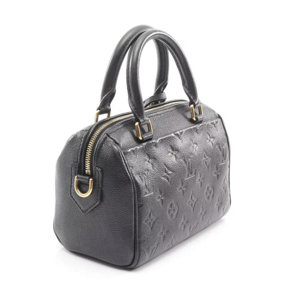 Louis Vuitton Monogram Handbag Empreinte Black Leather Speedy Bandoulire Black